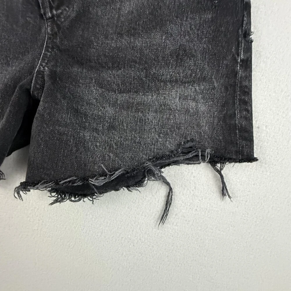 AGOLDE Shorts Women's 26‎ Black Criss Cross Button Fly Hitchhike Denim Organic - Picture 15 of 16